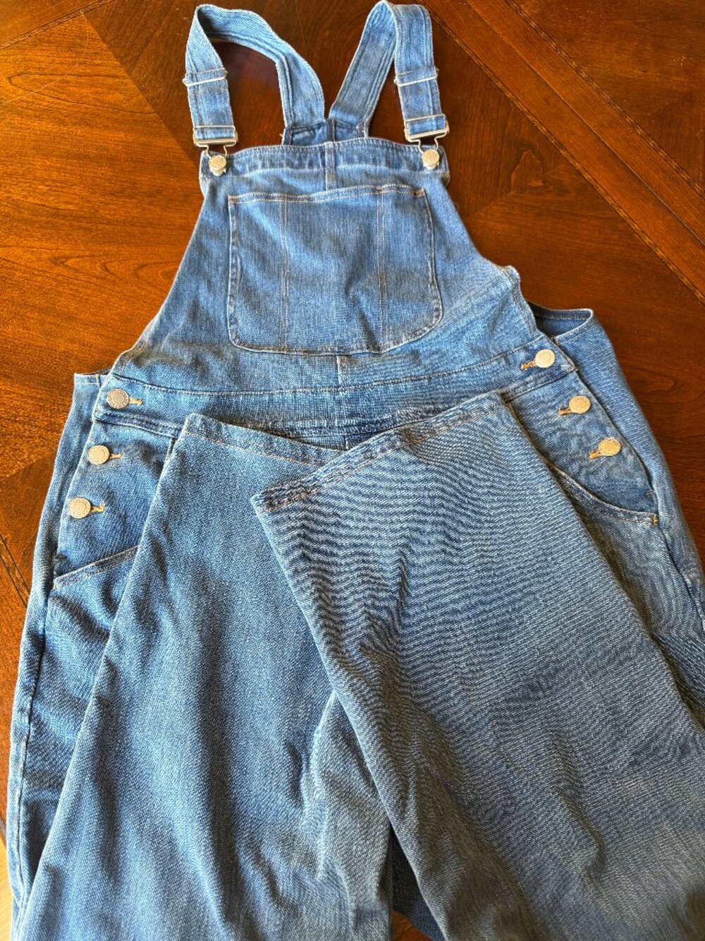 Women's Blue Denim Overalls - Classic Relaxed Fit - Picture 2 of 4